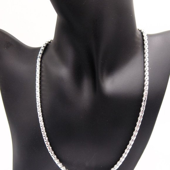 Awesome 22 Inch Long Round Box Necklace 4mm Wide, - Picture 7 of 11